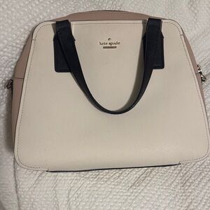 Kate Spade Cream and Navy Satchel